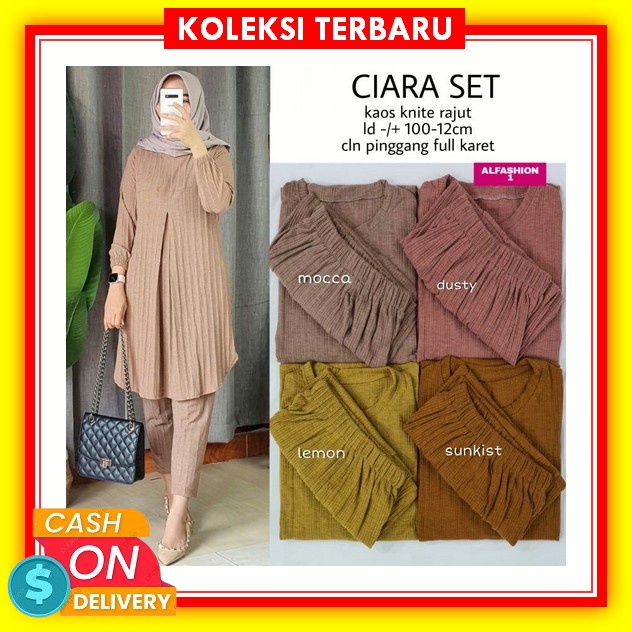 Vente Daily Renata One Set Wanita Jumbo Crinkle Airflow Premium Motif Polos / Baju Setelan Celana Pa