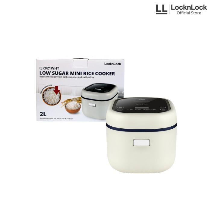 LocknLock Low Sugar Mini Rice Cooker 2L White - EJR821WHT