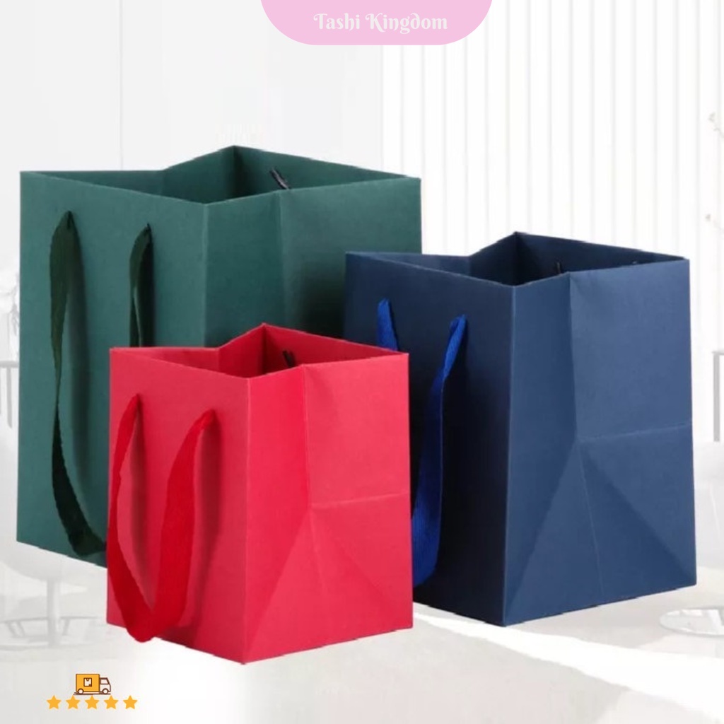 

Kantong Toples Hadiah bunga Paperbag polos warna Tas Kertas bunga hadiah paper bag polos Goodie bag polos tas karton bag craft