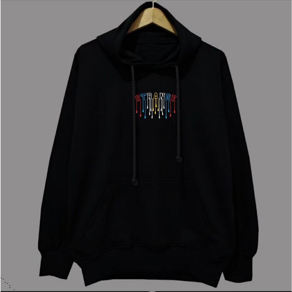 Sweater Hoodie Pria Fashion Hitam Motif Depresed Terbaru Switer Hollister Terbaru Bahan Cutton Fleece Lembut