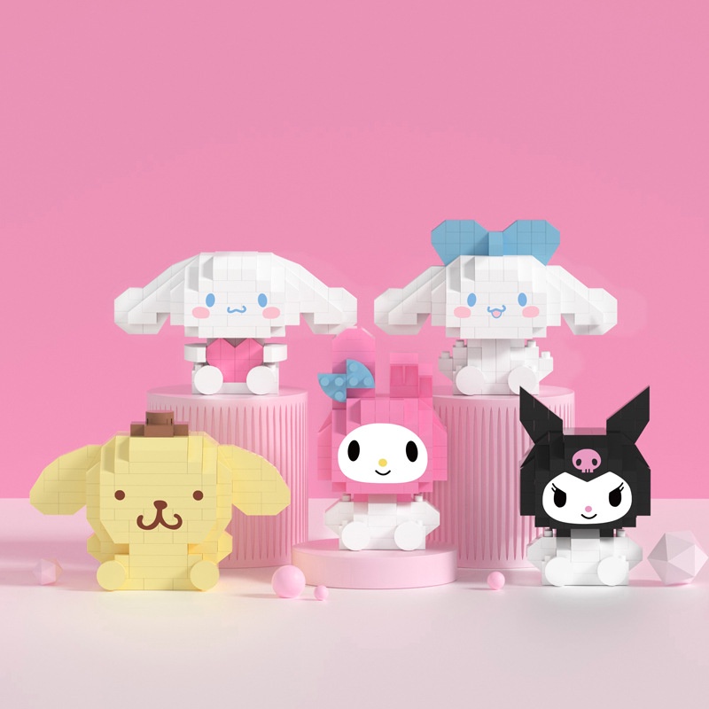 Mainan Balok Susun Sanrio kuromi Mainan Anak Mainan Edukasi DIY 3DPuzzle Nano Block