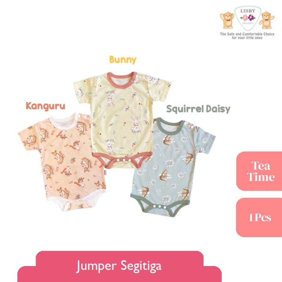 (ECER) Libby Baju KODOK SEGITIGA / JUMPER Segitiga Newborn Bayi / Bodysuit