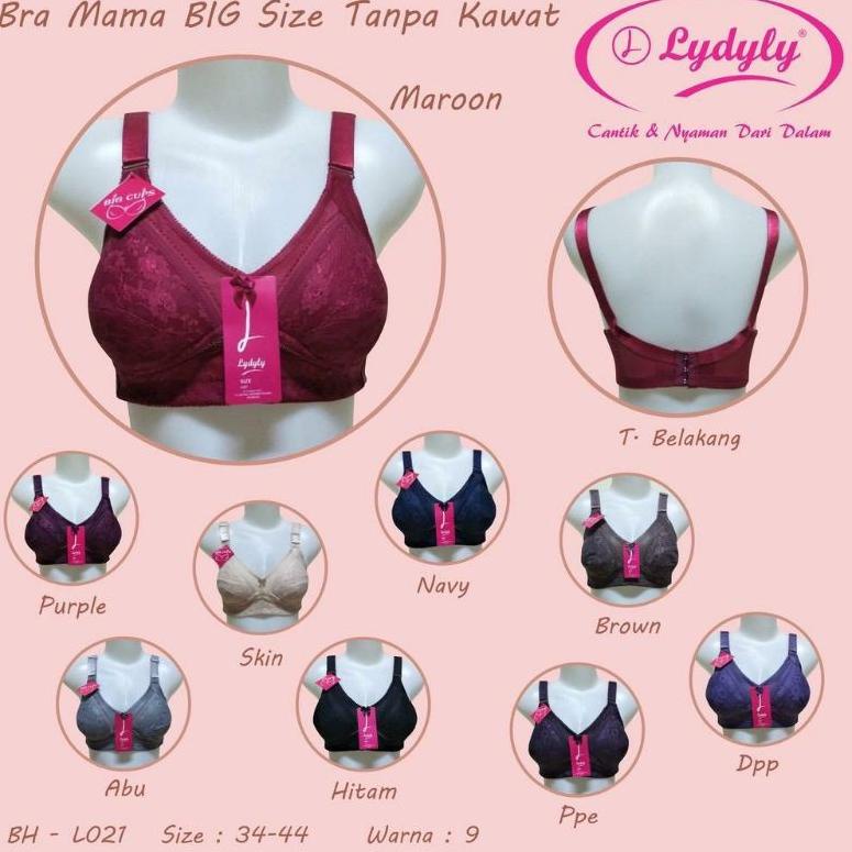 TERMURAH Bh Lydyly L021 Big Cup | Bra Cup Besar Tanpa Busa Tanpa Kawat Kait 3 | Bra Lydyly 021