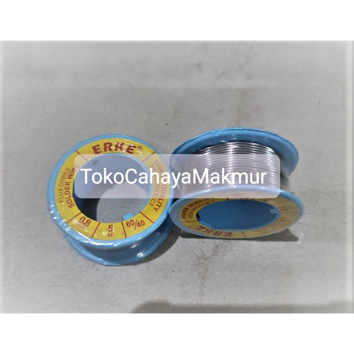 Timah Solder Diameter 0,8mm Panjang 5 Meter Erke / Timah Gulung