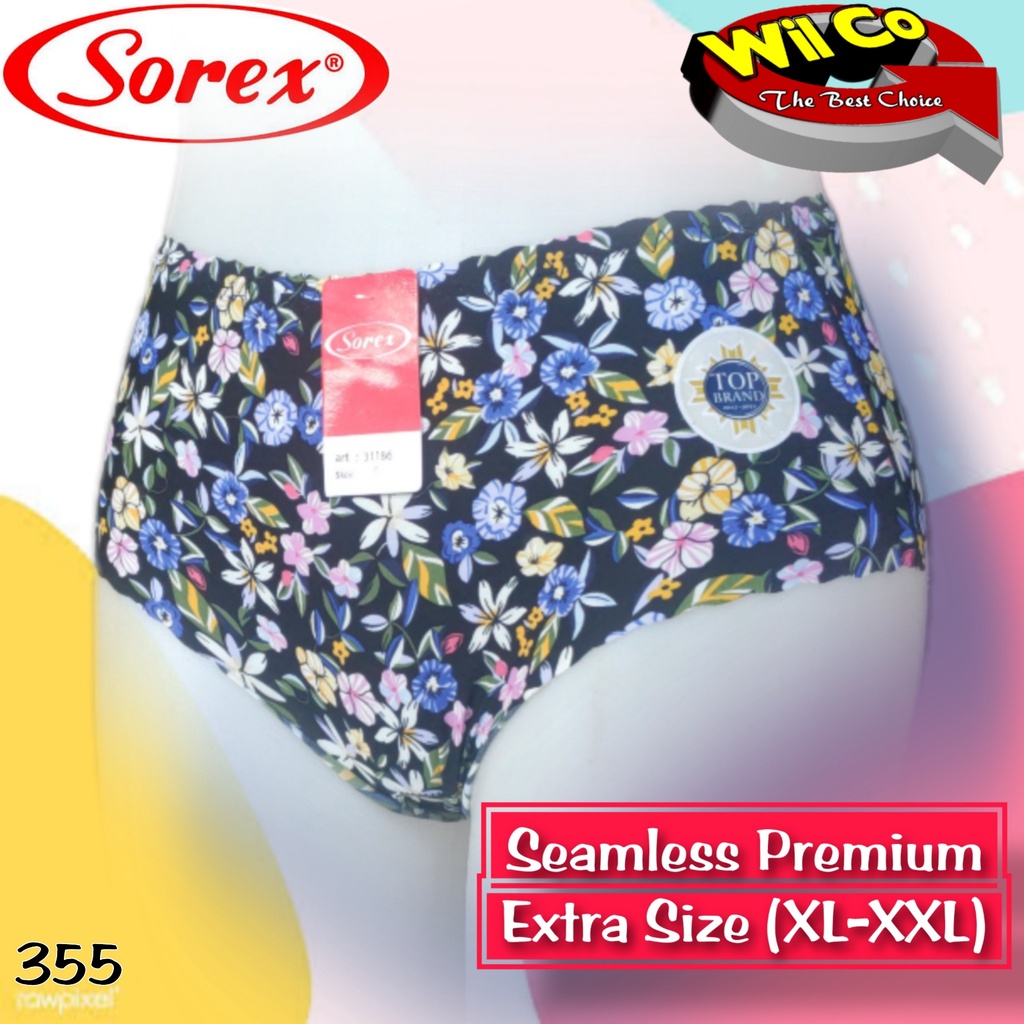 K355 - (Harga Per 1 Potong) CELANA DALAM WANITA DEWASA PAKAIAN WANITA PAKAIAN DALAM SOREX SEAMLESS BERMOTIF FREE SIZE SETARA XL /XXL