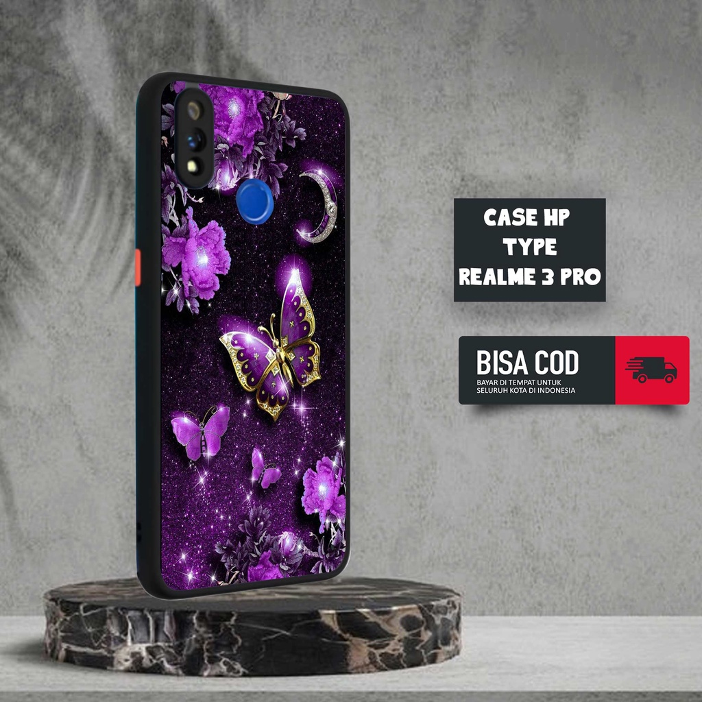 CASE REALME 3 PRO MOTIF [BUTTERFLY] TERLARIS CASING REALME 3 PRO BARU DOVE MATTE FUZE SOFTCASE REALM