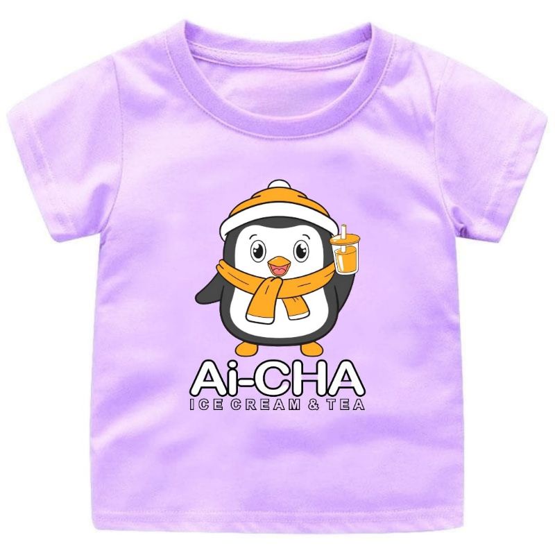 Baju Boneka Ai-CHA EsCream Anak Cewek-Cowok 1-12Tahun uk.S.M.L.XL.XXL.3XL//Atasan kaos Anak Viral Es Cream Ai-cha
