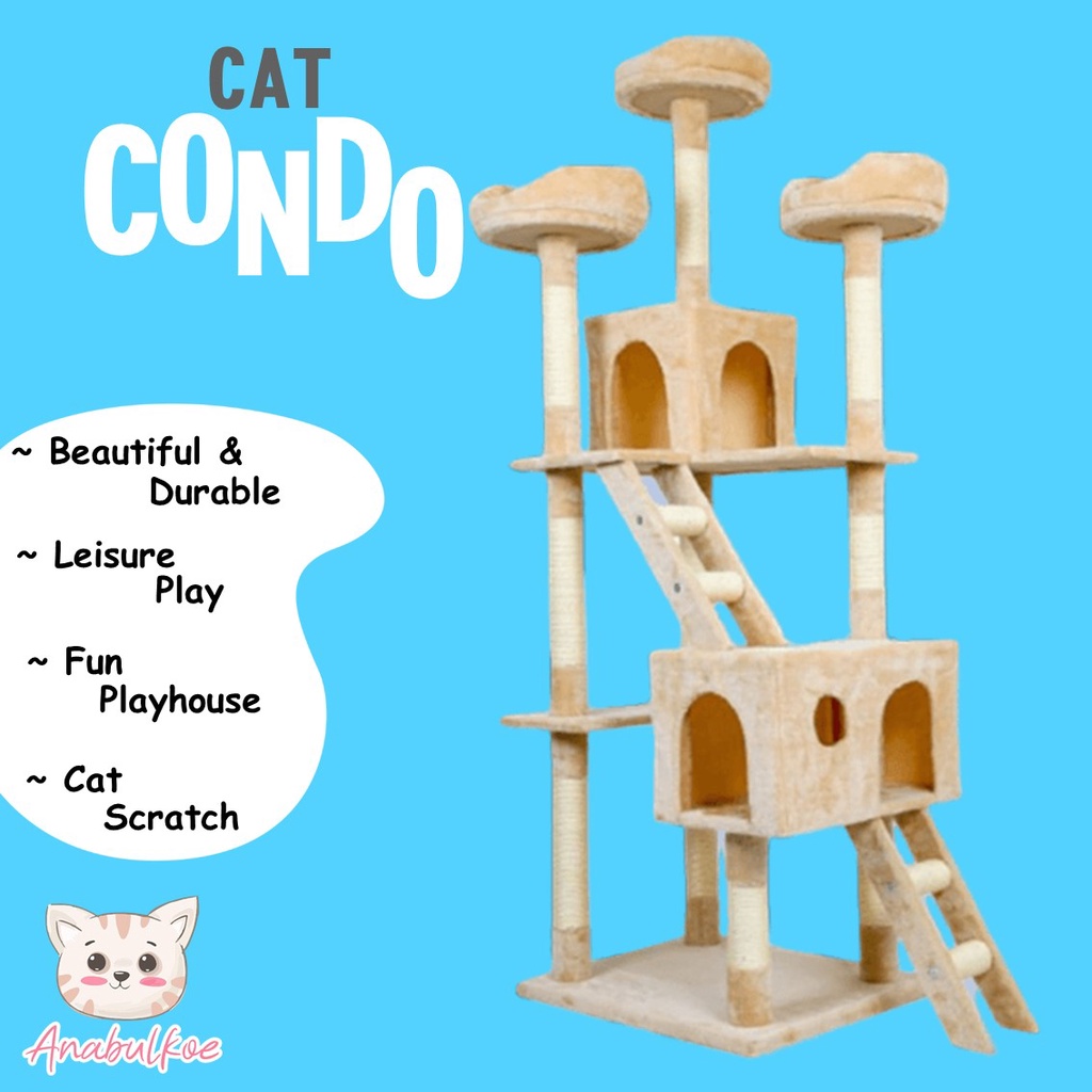 Cat Condo / Kandang Kucing Tingkat / Panjatan Kucing Bengal / Rumah Kucing British / Cat Scratcher /