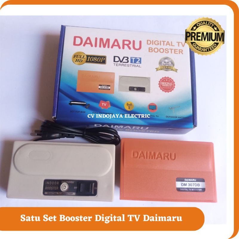 Booster Antena Tv Digital UHF Daimaru DM 307DB Satu Set Power suplay dan booster outdoor
