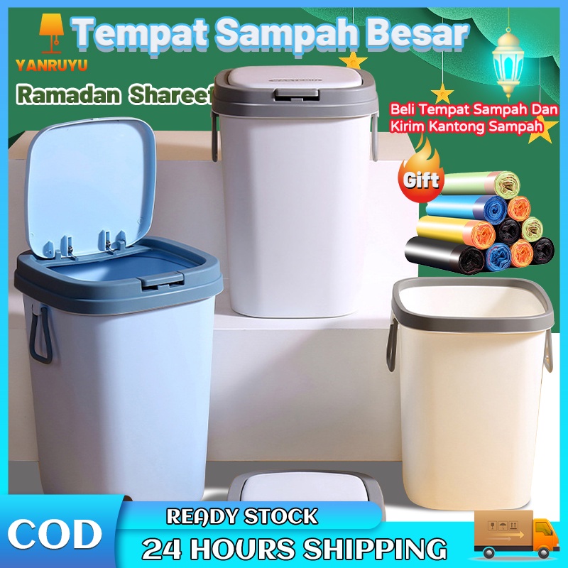 Tempat Sampah  Besar 8L/13L Tong Sampah Aesthetic Portabel Tempat Sampah Dapur Tempat Sampah Otomatis Tempat Sampah Tamu Kamar Mandi Dapur COD