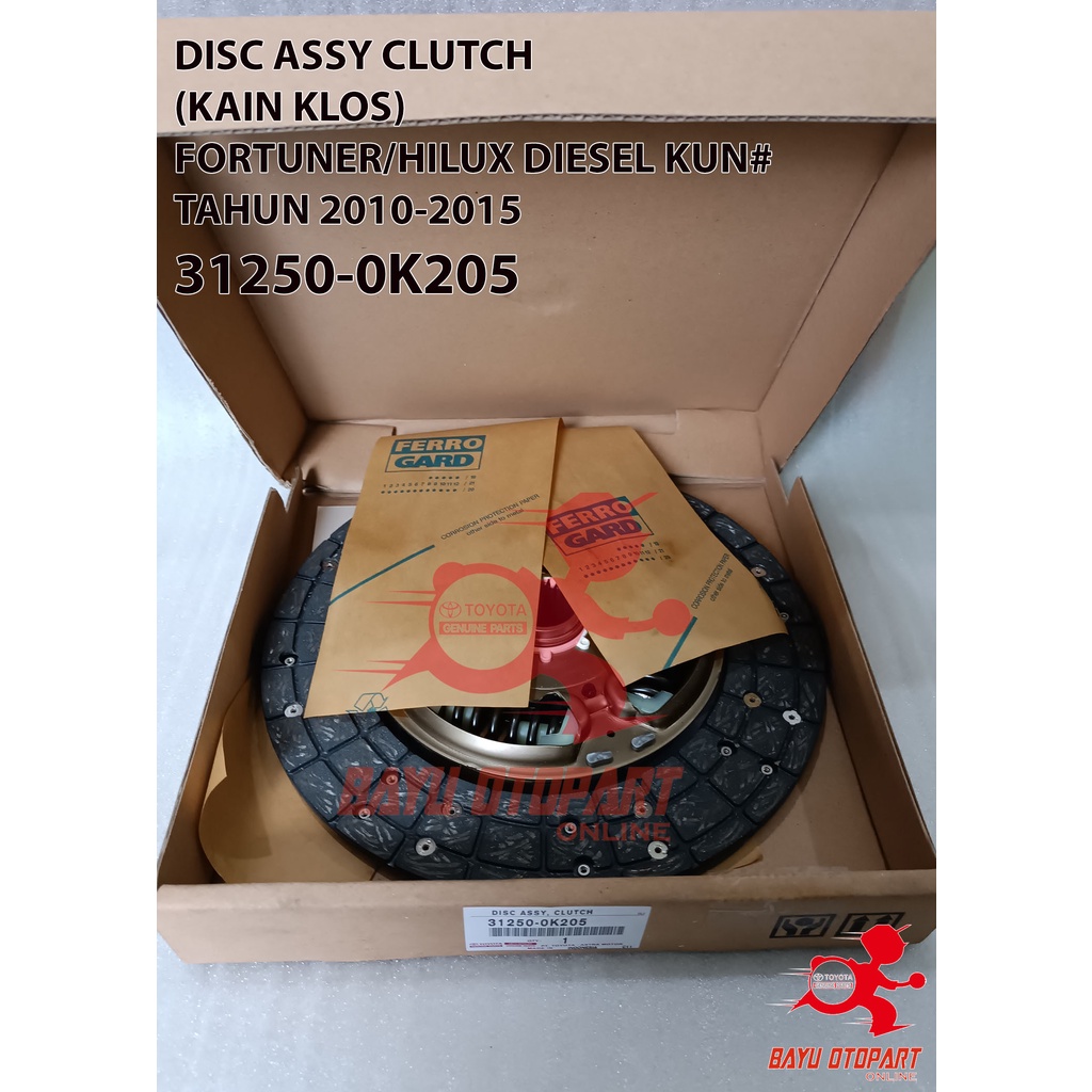 KAIN KLOS / DISC CLUTCH  TOYOTA FORTUNER DIESEL 31250-0K205
