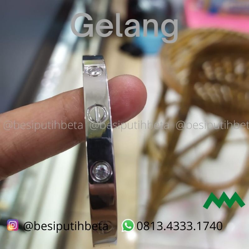 gelang C4rtier besi putih asli/ gelang besi putih ambon