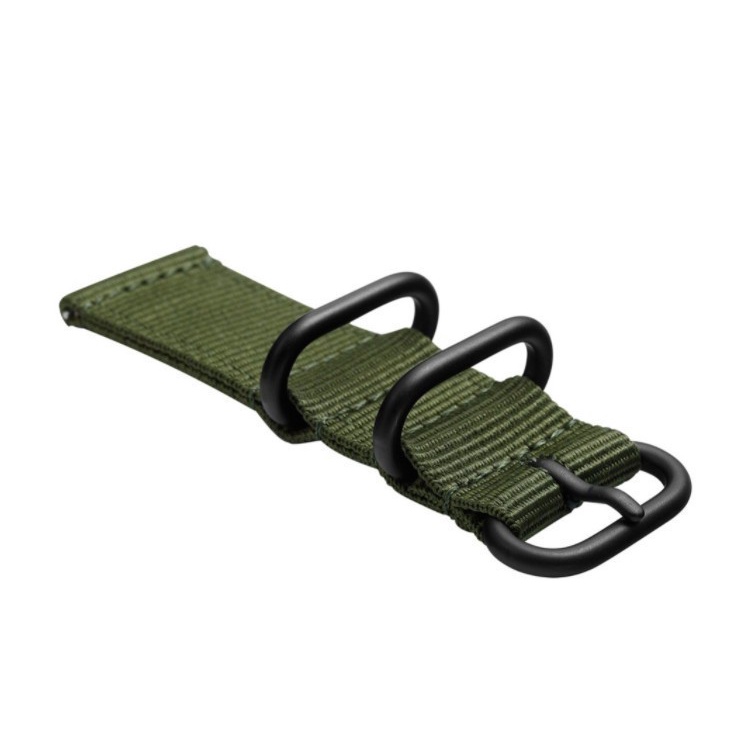STT Stitching Strap Garmin Forerunner 265 46mm - Tali Jam Tangan 22mm Nato Nylon 3 Black Buckle