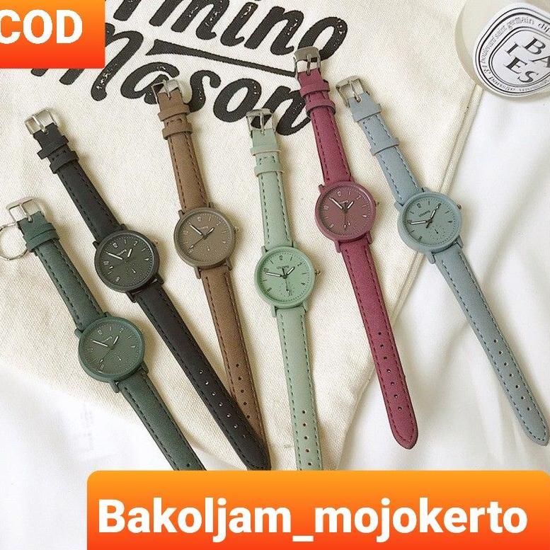 Jam Tangan Quartz Strap PU Analog Casual Gaya Retro Untuk Wanita Watch Korean Fashion "DDS.16Ma23r"