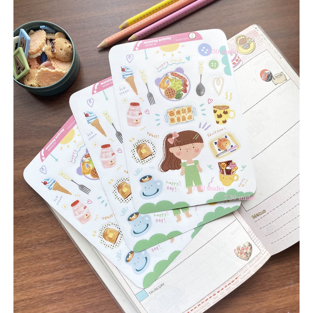 

Morning activity series 03 - deco sticker - stiker lucu