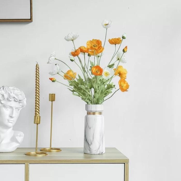 vas bunga keramik putih vas bunga marble vas bunga cantik