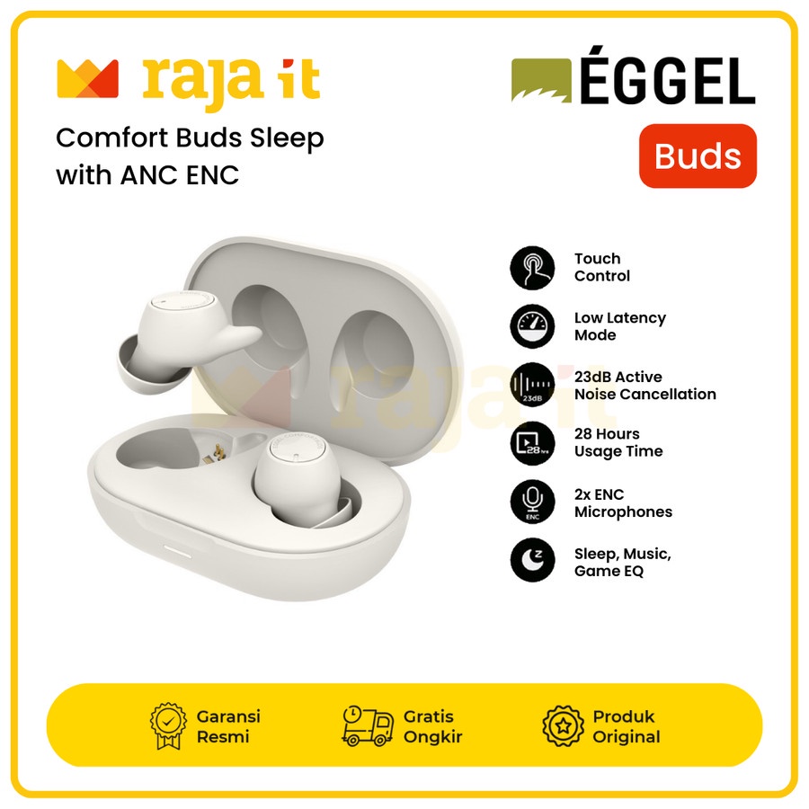 EGGEL Comfort Buds Sleep + TWS Bluetooth Earphone with ANC ENC Gaming