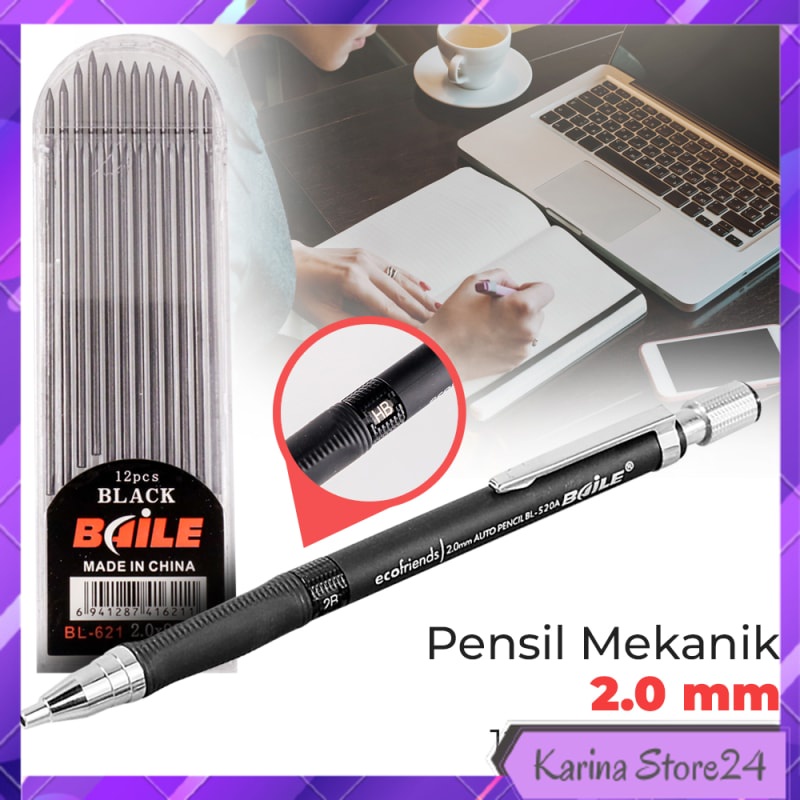 

PENSIL MEKANIK MECHANICAL PENCIL 2B 2MM 12 ISI - BL-621