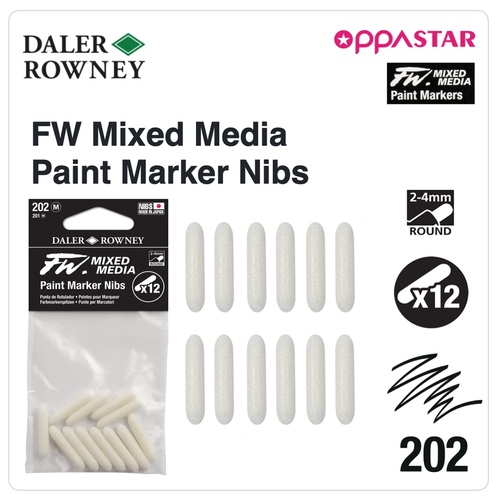 

Nibs - FW Pen Marker Mixed Media 202 M 2-4 mm 160323202