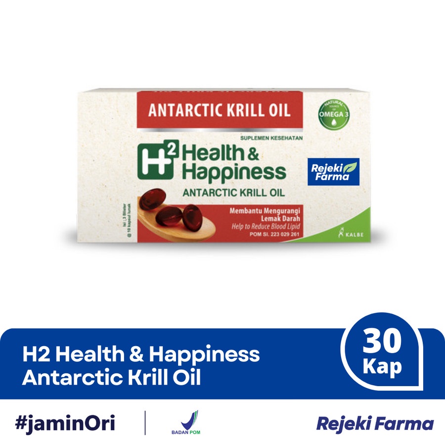 [BPOM] H2 Health & and Happiness Vitamin Antarctic Krill Oil 30 Kapsul