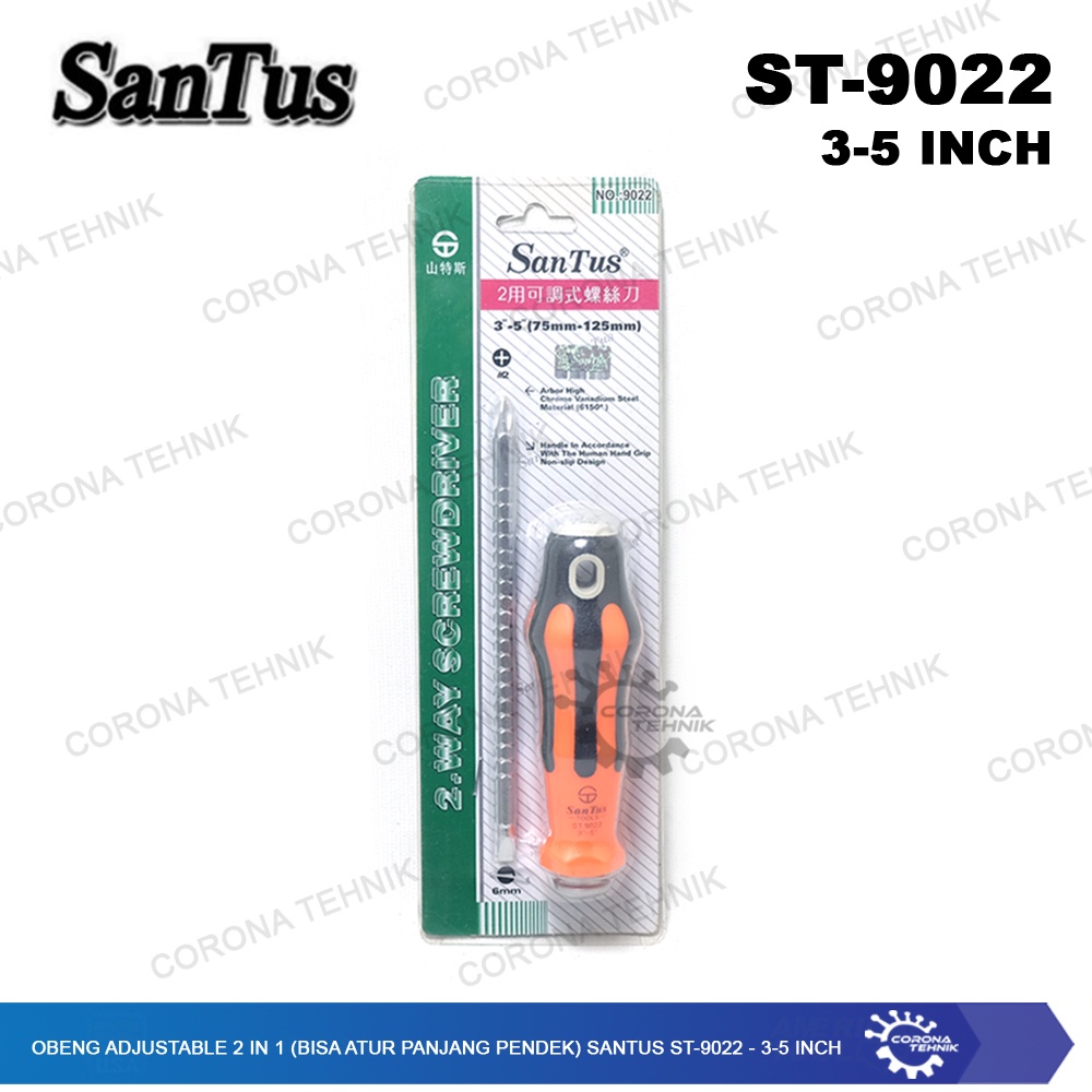 (Bisa Atur Panjang Pendek) Santus ST-9022 Obeng Adjustable 2 In 1