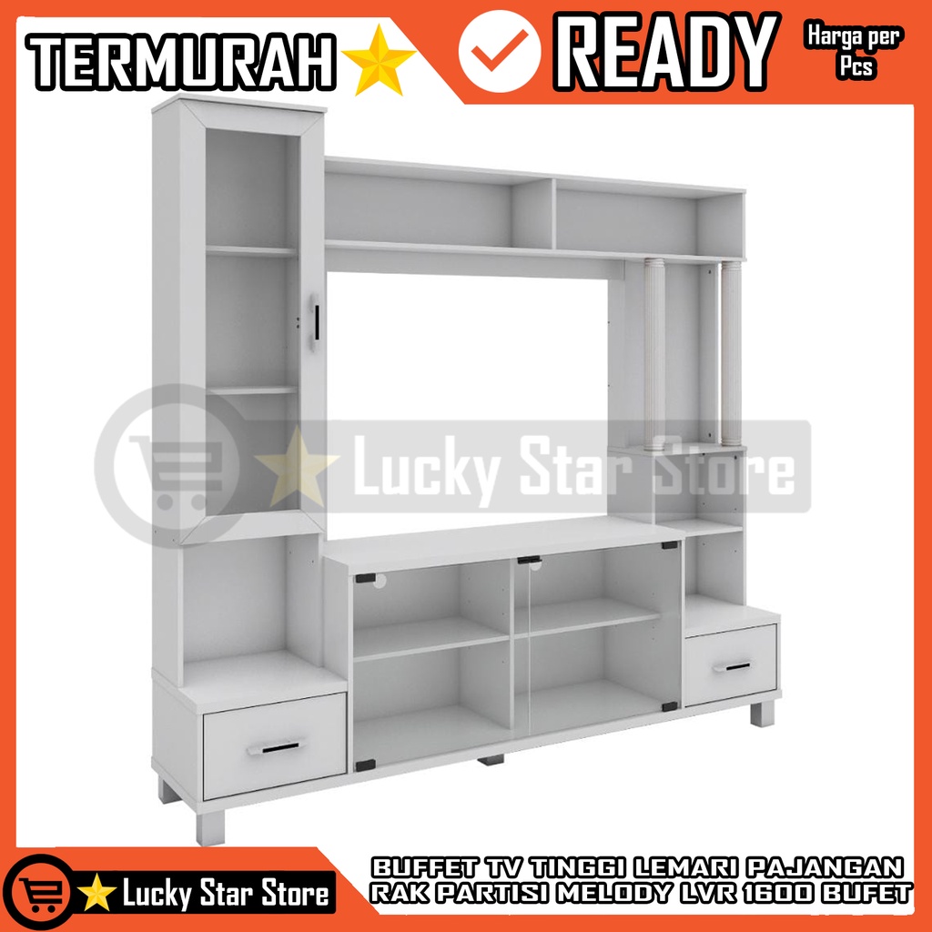 [Instan] Bufet Tv Pajangan Buffet Minimalis Lvr 1600 Rak Partisi Ruangan Lemari Melody Melodi Almari