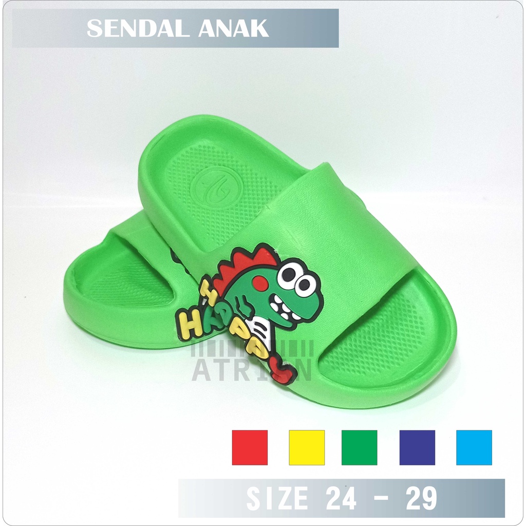 SENDAL SELOP ANAK CASUAL MOTIF DINOSAURUS MODEL BARU