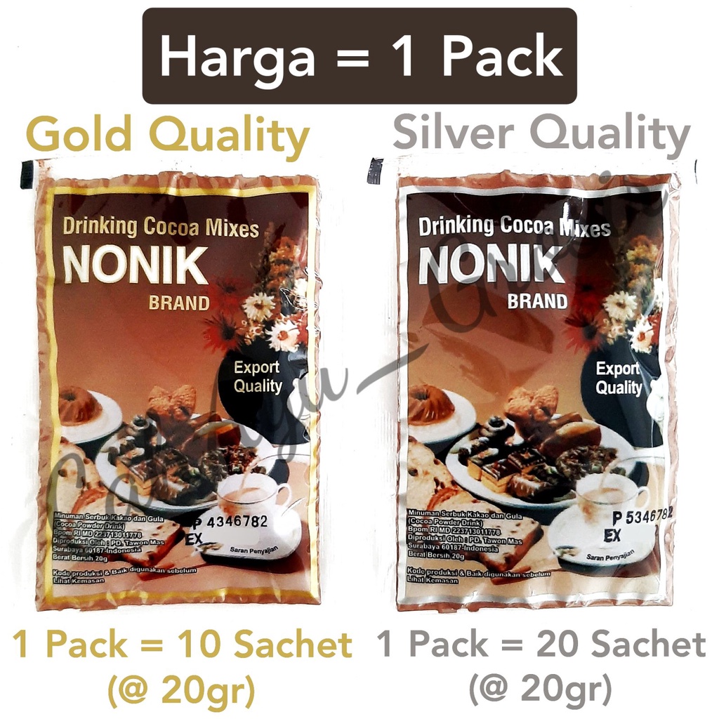 

Cokelat Coklat Bubuk cap Nonik 20gr (1 Pack) Cocoa / Kakao Bubuk