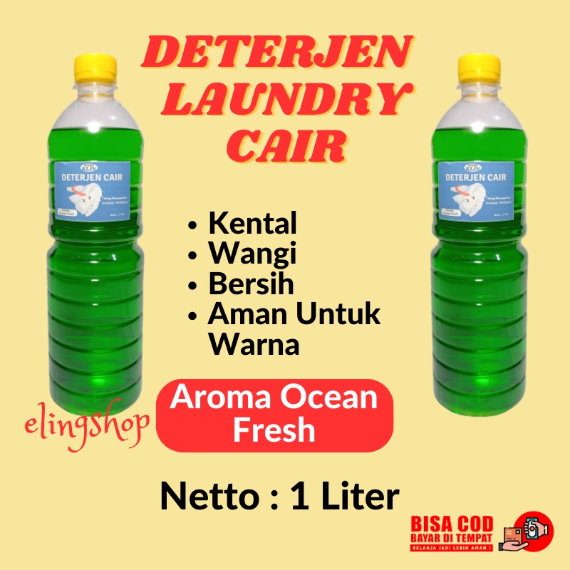 Sabun Deterjen Detergen Detergent Laundry Cair Wangi Aroma Ocean Fresh 1 Liter