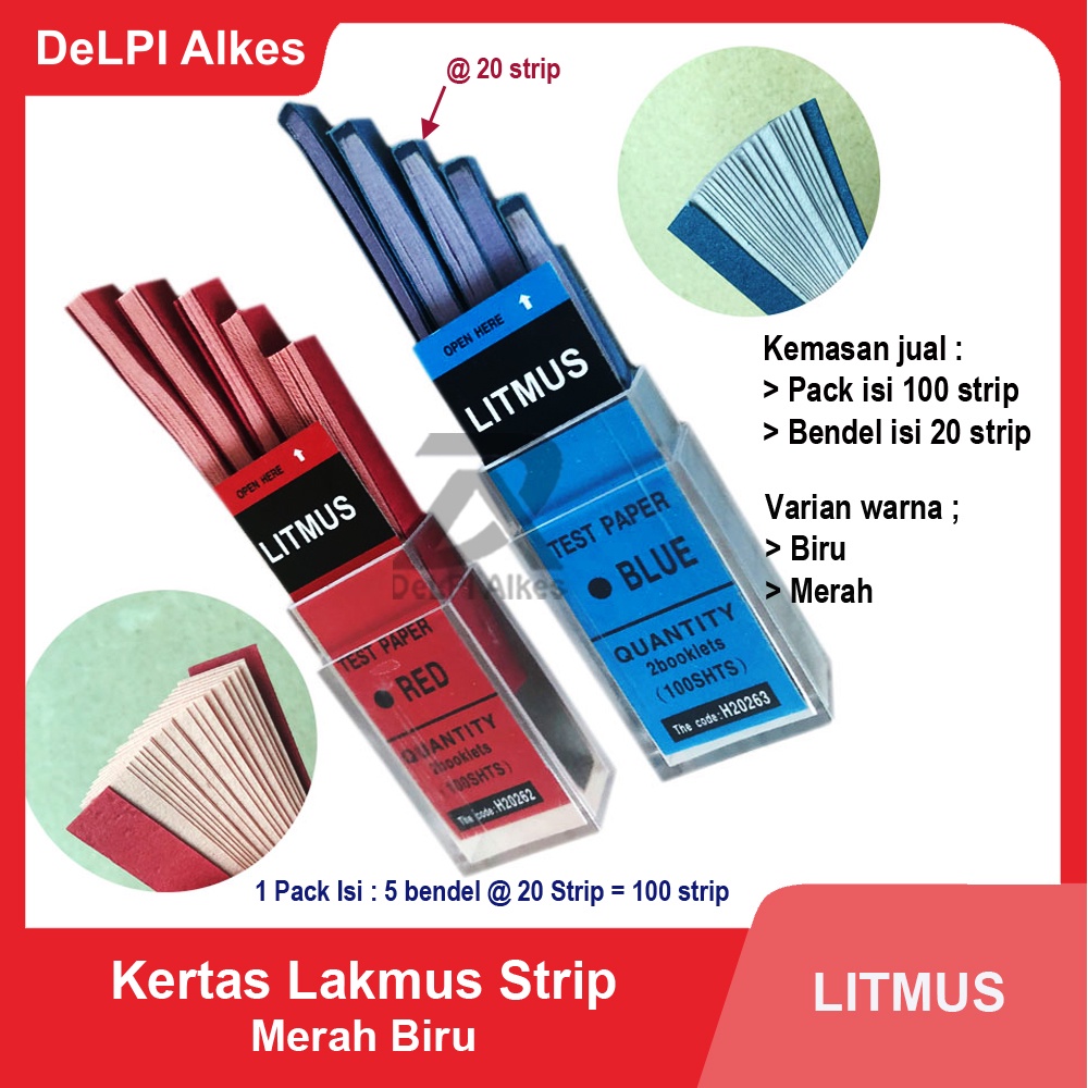 Kertas Lakmus Merah Biru pH Meter merk Litmus Jual Pack dan Ecer