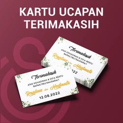 kartu ucapan pernikahan / kartu souvenir pernikahan / kartu penukaran souvenir ukuran 4x9 CM