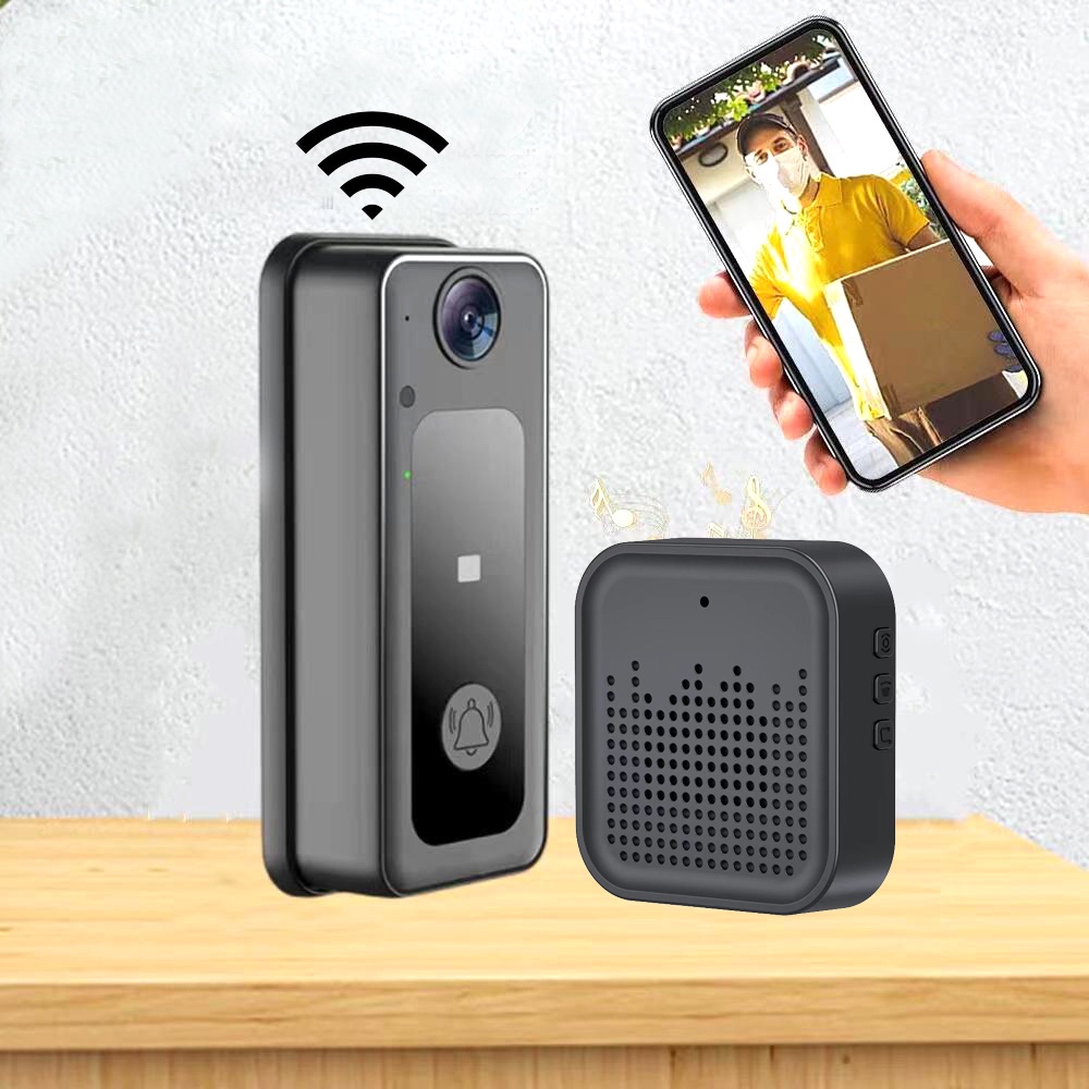 Bel Rumah dengan kamera smart doorbell door bell with camera wifi 2way speaker video CCTV / IP CAMERA / BELL CAMERA MINI / BEL PINTU / BEL RUMAH / BELL WIFI bel pintu dengan Kamera - Smart Door Bell - Ip Camera - Wireless  - Wifi - Video