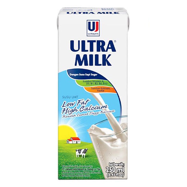 Promo Harga Ultra Milk Susu UHT Low Fat Full Cream 250 ml - Shopee