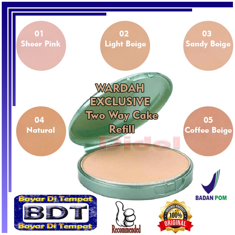 Refill Bedak Wardah Padat Asli Wardah Everyday Luminous Two Way Cake 12 gr Pelembab Wajah Untuk Kuli