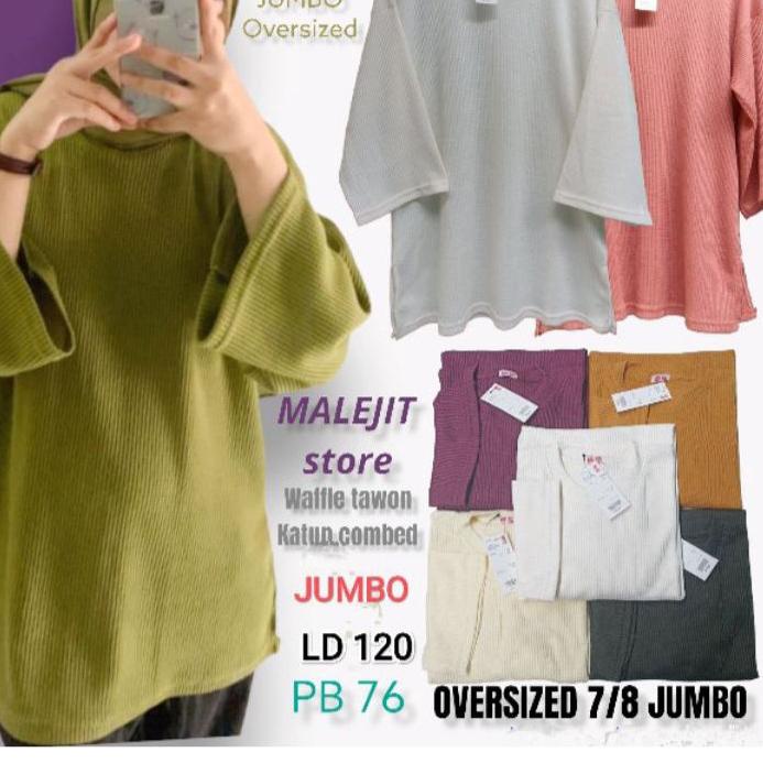 Termurah [COD] NEW TOP- OVERSIZED (UNQ) WAFFLE COMBED-OVZ RIB SUPER PREMIUM √√KAOS WANITA PHENOMENAL