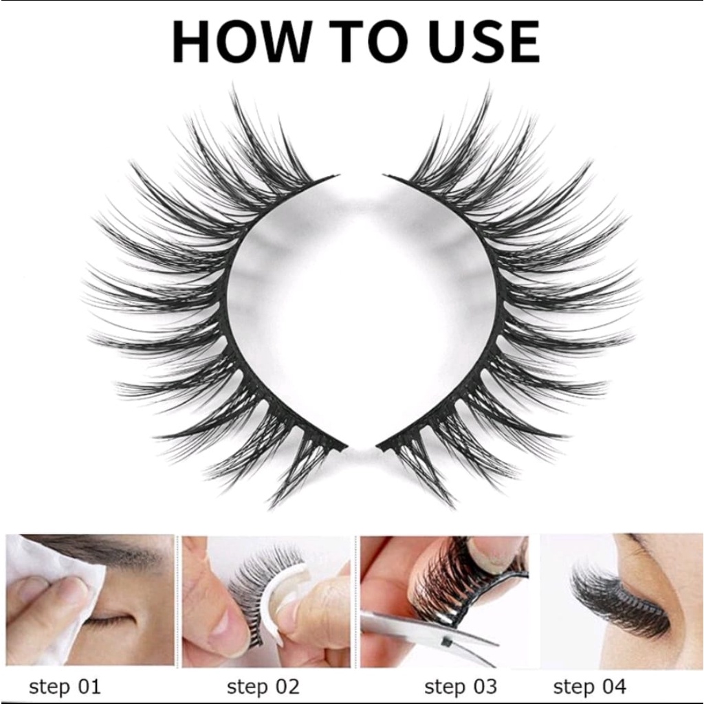 Bulu Mata Palsu Magnet Magic 3D Tanpa Lem Reusable Self Adehsive Eyelash Extention Magnetic