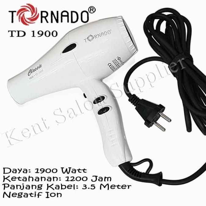 Hairdryer Tornado TD 1900 ION White