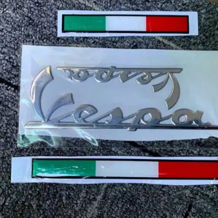 EMBLEM TULISAN VESPA BUAT MOTOR BF GOODRICH V7/AKSESORIS MOTOR LISTRIK