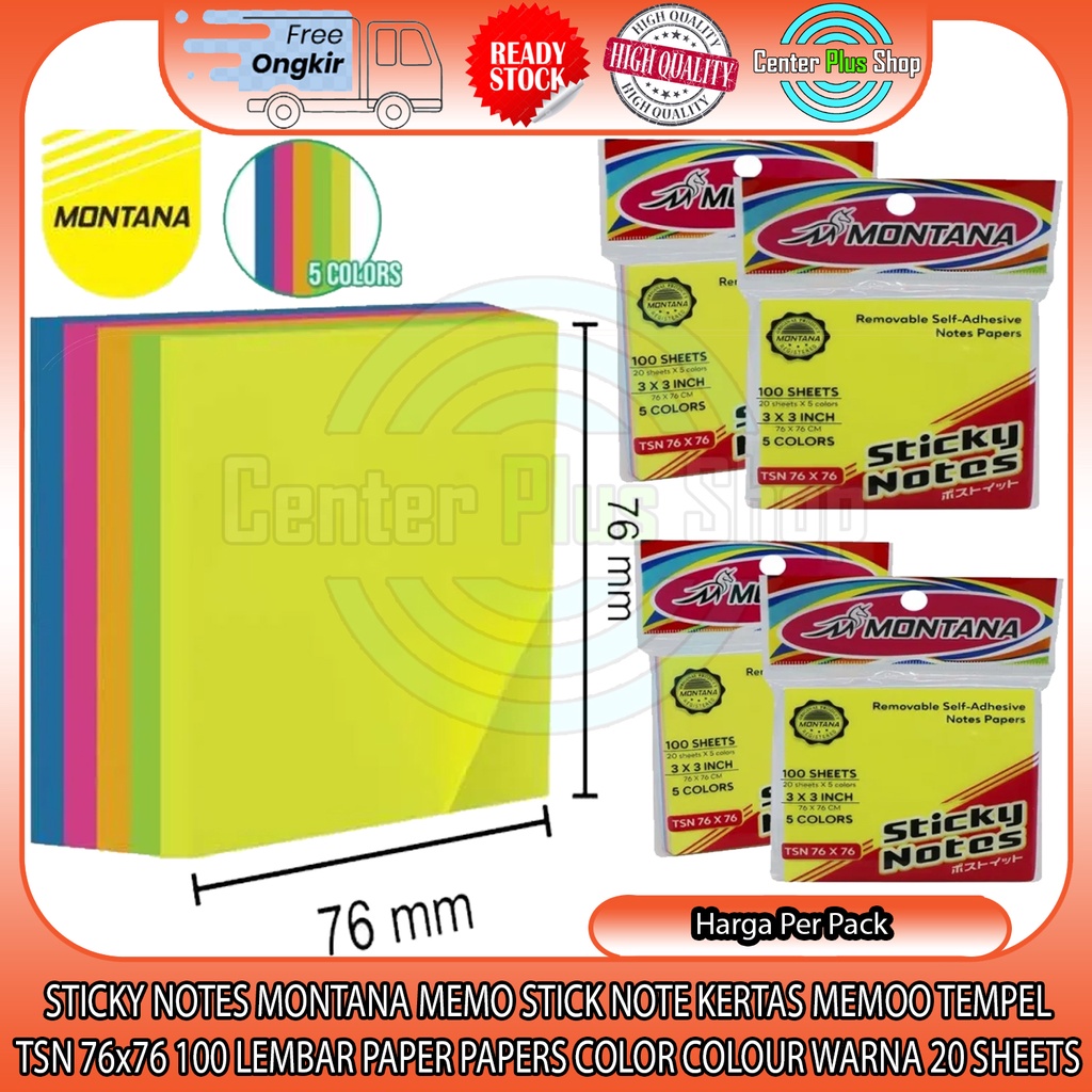 

Sticky Notes Montana Tsn 76x76 Polos Warna Warni Isi 100 Lembar Stikcky Memo Paper Papers Color Colour Catatan Perlengkapan Sekolah Kerja Kantor Atk Alat Tulis Buku Dinding Styrofoam 100 Sheets Hijau Stabilo Orange FRZ Pink Biru Momeo Stik Notebook