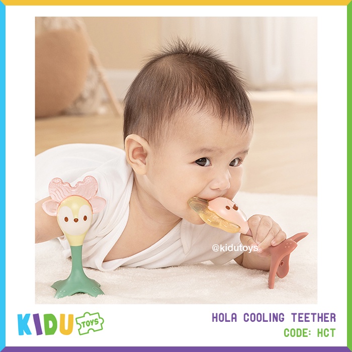 Mainan Anak Gigitan Lucu  Hola Cooling Teether Karakter Deer Lion Kidu Toys