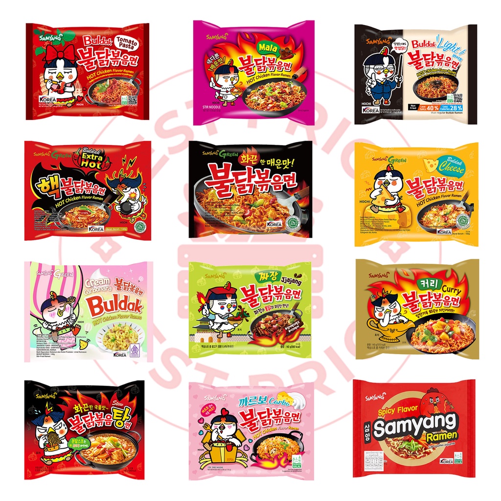 SAMYANG - SEMUA VARIAN HOT CHICKEN BULDAK RAMEN (MIE INSTAN KOREA)