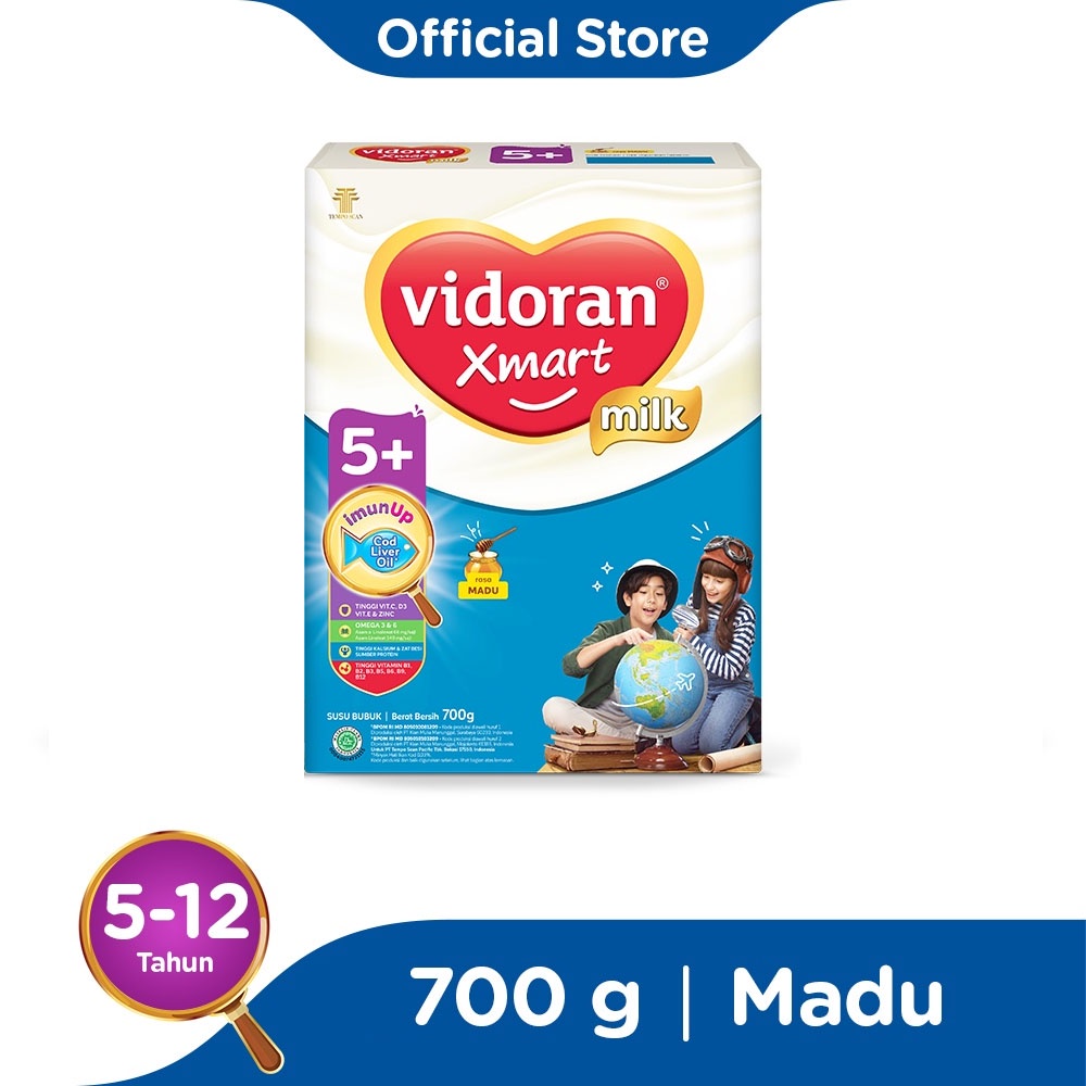 vidoran Xmart 5+  700gr Susu Formula Pertumbuhan Anak 5-12 Tahun