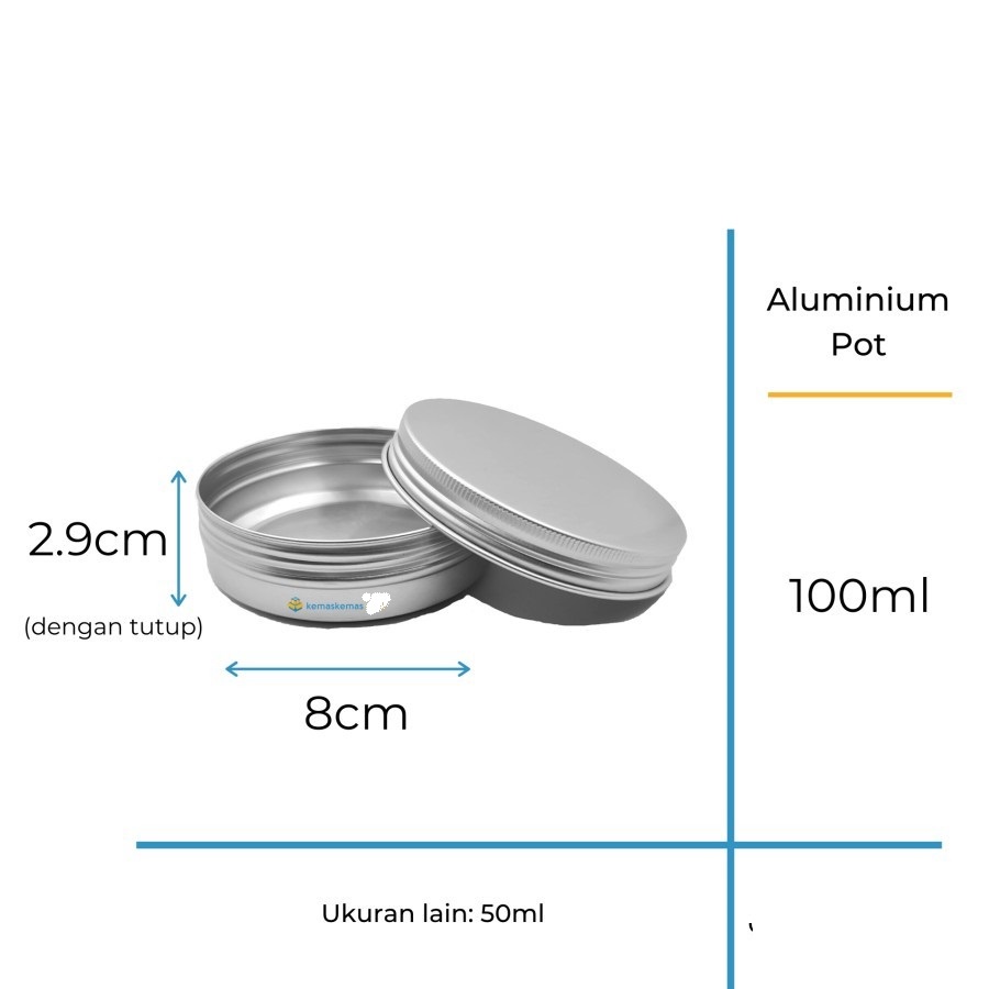 Pot Jar Alumunium / Jar Kaleng Aluminium