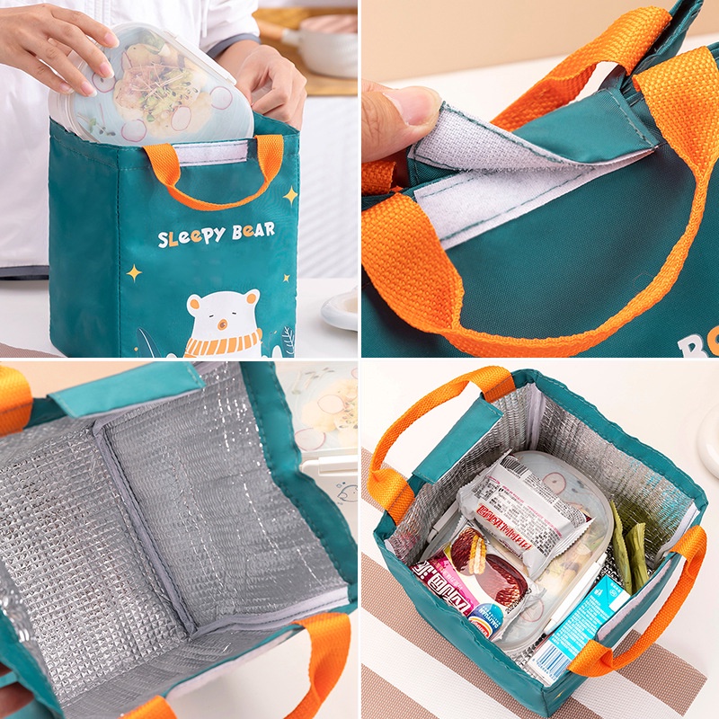 Gobra ♕ PA003 Tas Bekal Karakter Lucu Besar Lunch Cooler Bag Makanan Aluminium Kotak Makan Import Murah