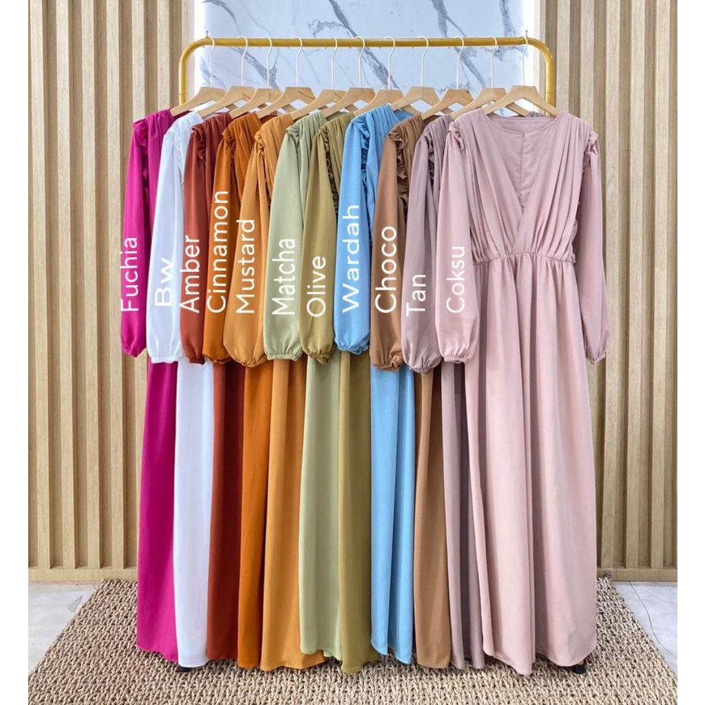 DRESS WANITA ELENA DRESS GAMIS PREMIUM LUXURY CRINKLE