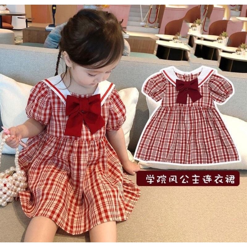 CUCI GUDANG Dress korea pita anak original import 100% import-dress import anak-baju anak branded