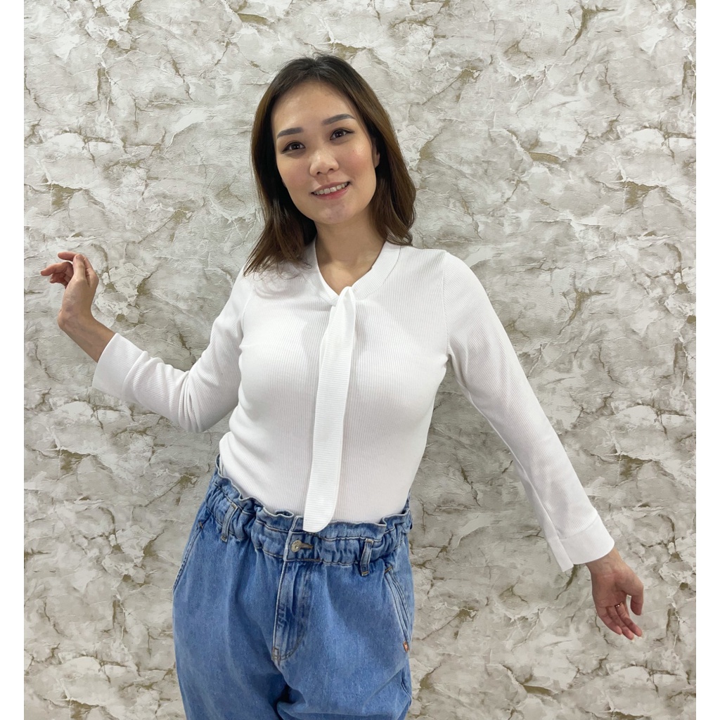 MODAVIE - ACELLA CROPTOP Longsleeve Baju Atasan Lengan panjang Knit Top