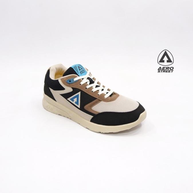 Aerostreet 37-44 Osaka Krem Biru Hitam - Sepatu Sneakers Sport - 37