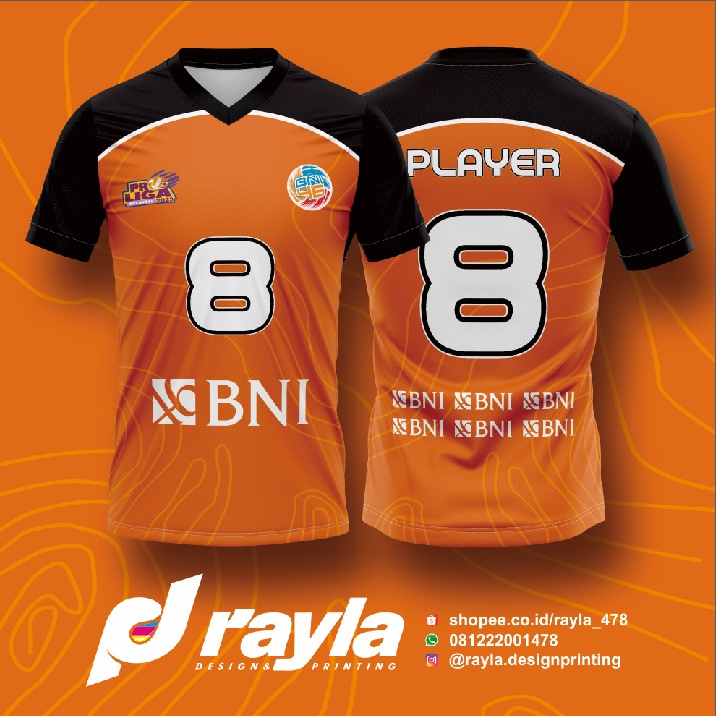 Jersey Kaos Voli Volley Jakarta BNI 46 Replika Print Sublim