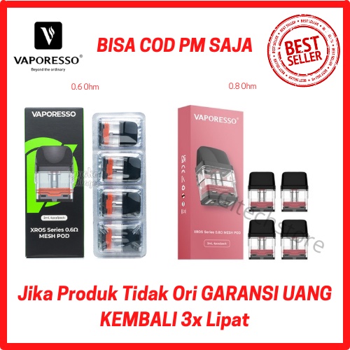 Catridge Xros 0.8 Ohm 1.2 Ohm Cartridge Xros Vaporesso Original Authentic